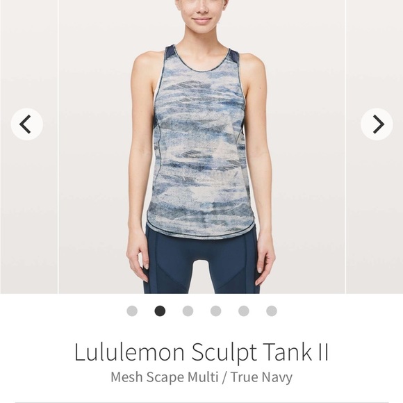 Lululemon | Sculpt Tank II Mesh Scape Multi / True Navy - US10 - Sleeveless - Picture 1 of 9